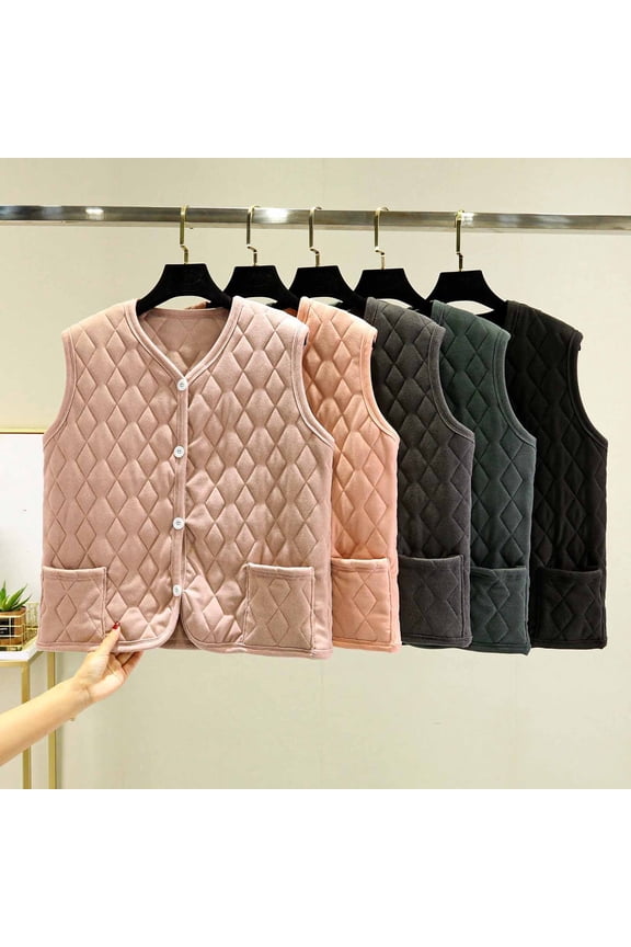 Ladies' Fleece Thermal Sleeveless Base Layer Outerwear Pullover Top, Warm Thickened Loose Fit Winter Workout Hiking Top, Gift for Women | CSEONE,Pink XL