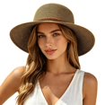 thumbnail image 1 of Ladies Flexible Foldable Straw‑Style Sun Cap Braided Belt Decoration Breathable Summer Beach Camping Sightseeing Sun Hat, 1 of 8
