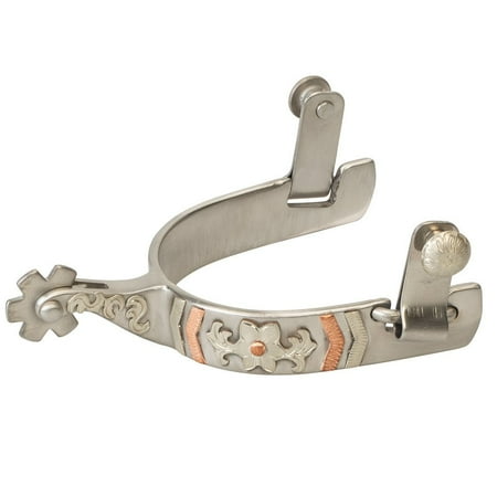 Weaver Leather Ladies Chevron Floral Rowel Spurs - Black Steel