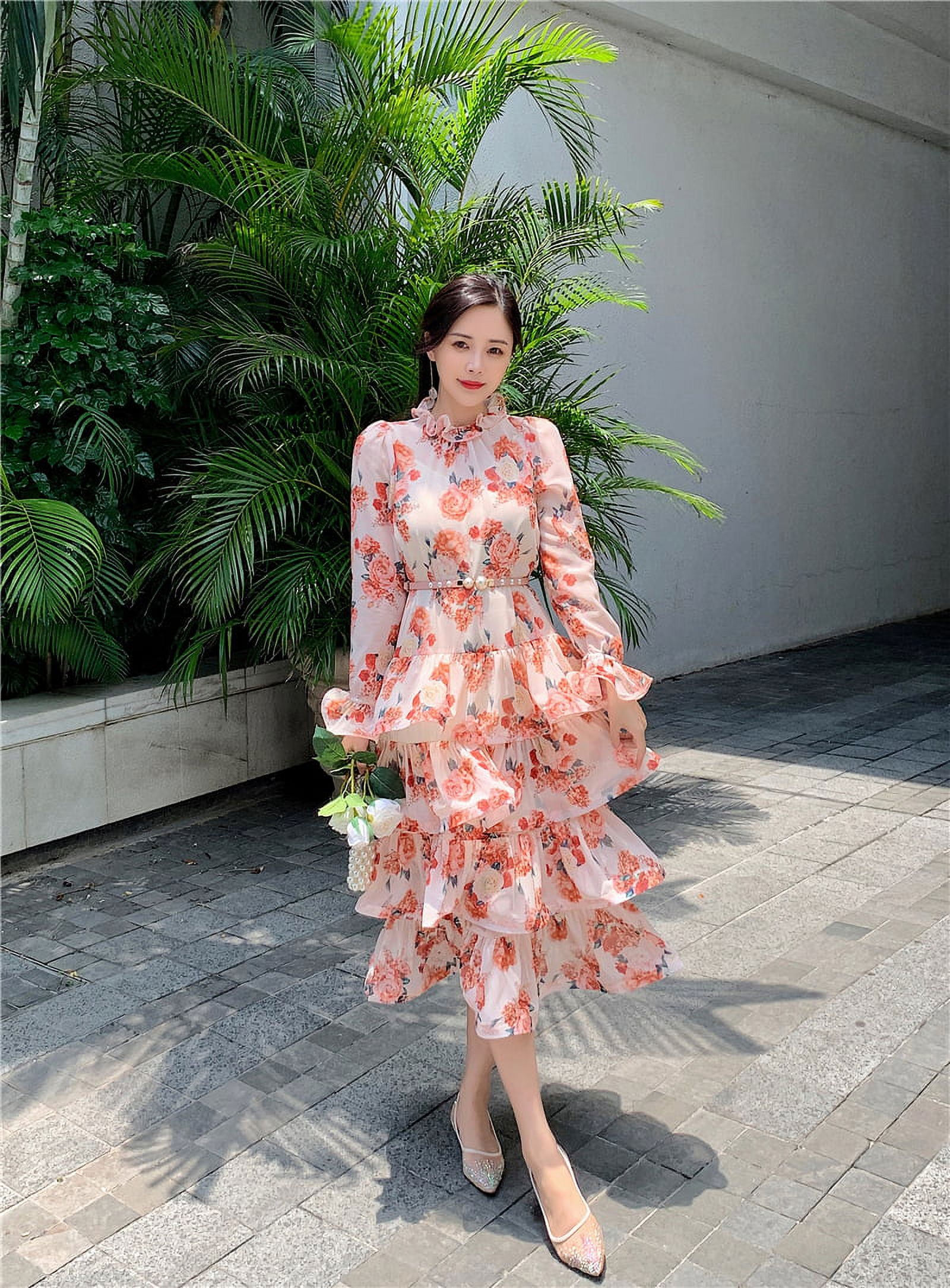 Puff long sleeve dress hot sale