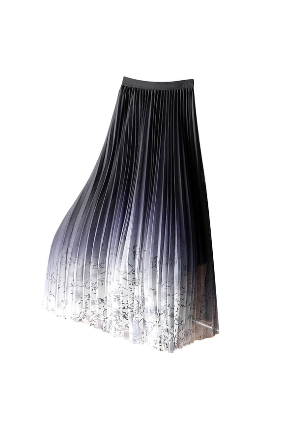 Ladies Floral Graphic Skort for Juniors Lounge Boho Pleated Mesh A Line Long Midi Knee High Skort 2026 Clothes Country Concert