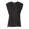 thumbnail image 1 of Ladies' Flowy Muscle T-Shirt with Rolled Cuff - BLACK - 2XL, 1 of 5