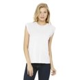thumbnail image 1 of Ladies' Flowy Muscle T-Shirt with Rolled Cuff - WHITE - 2XL, 1 of 5