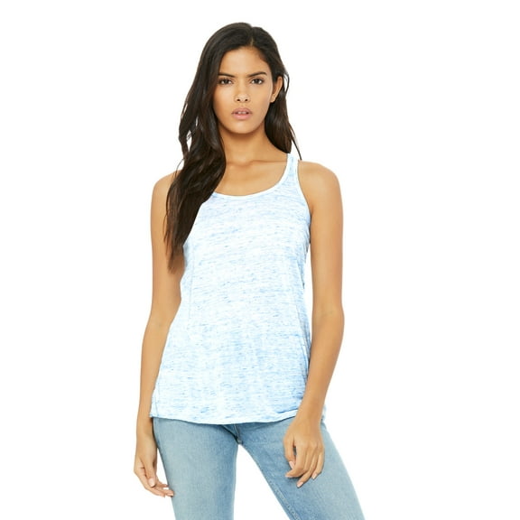 Ladies' Flowy Racerback Tank - BLUE MARBLE - XS