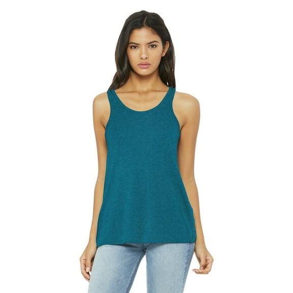 Ladies' Flowy Racerback Tank - HTHR DEEP TEAL - XL