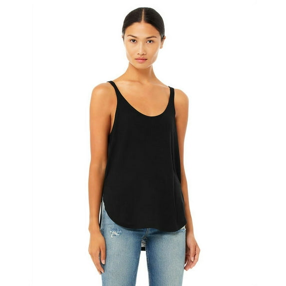 Ladies' Flowy Side Slit Tank - BLACK - 2XL