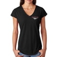 thumbnail image 1 of Ladies Ford Mustang Pocket V-neck Tee Shirt - Black, XL, 1 of 1