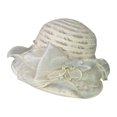thumbnail image 1 of Ladies French Floral Embellished Wide Brim Sun Hat Netted Beach - Vintage Elegant Summer Sun Protection, 1 of 3