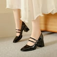 thumbnail image 1 of Ladies' French Style Mary Janes, Buckle Strap, High Heel Dress Shoes, 1 of 27