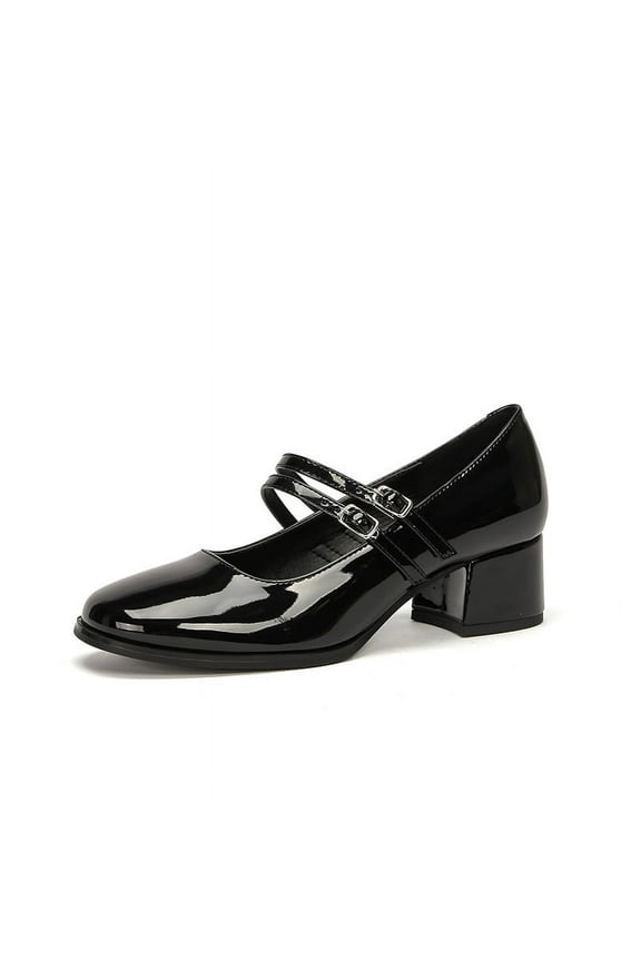 Ladies' French Style Mary Janes, Mid Heel, Comfortable Dress Shoes