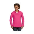 thumbnail image 1 of Ladies' French Terry 1/4-Zip Pullover - HOT PINK - S, 1 of 2
