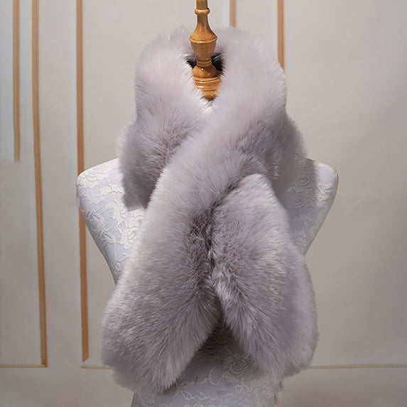 Ladies Furry Cross Scarf Soft Thick Plush Shawl with Velvet Finish Ideal for Snowy Days Scarf