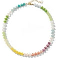 thumbnail image 1 of Ladies Gemstone Beaded Necklace Colourful Natural Stone Freshwater Pearl Surfer Beach Rainbow Necklace Jewellery Gifts, 1 of 5