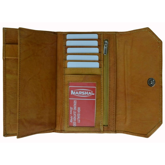 Ladies Genuine Leather Checkbook Holder Credit Card ID Organizer Wallet 6575 CF (C)