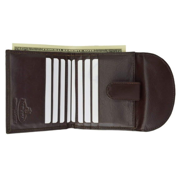 Ladies Genuine Leather Mini Wallet Bifold Snap Enclosure 521 CF (C)