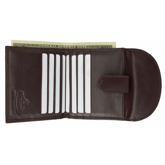 Ladies Genuine Leather Mini Wallet Bifold Snap Enclosure 521 CF