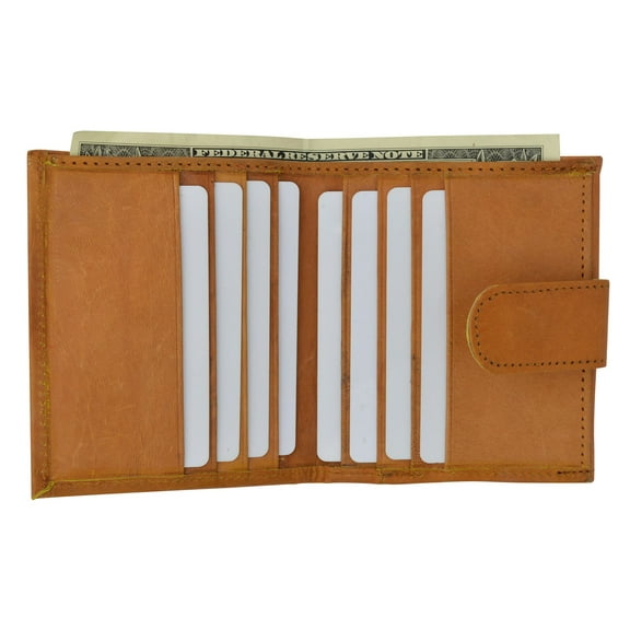 Ladies Genuine Leather Mini Wallet Bifold Snap Enclosure 521 CF