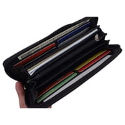 Ladies Genuine Leather Zip-Around Long Credit Card Wallet