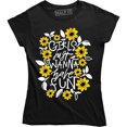 thumbnail image 1 of Ladies Girls Just Wanna Have Fun Summer Flowers Cute Funny Music Party T-Shirt, 1 of 4