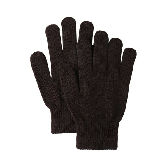 Ladies Gloves Magic Knit Gloves for Women Solid Colors(Coffee)