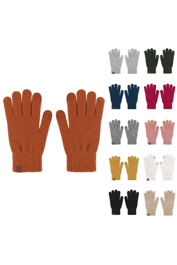Ladies Gloves Magic Knit Gloves for Women Solid Colors Khaki Free