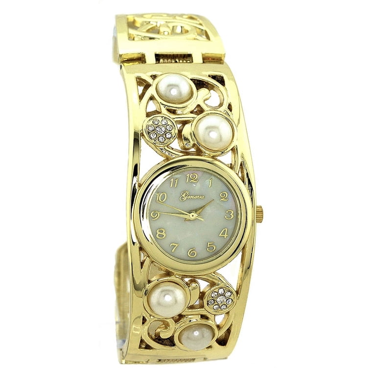 Gold-Tone Pearl Accent Women\'s Bracelet Watch 7372942?wid=400&hei=400&  main image 4