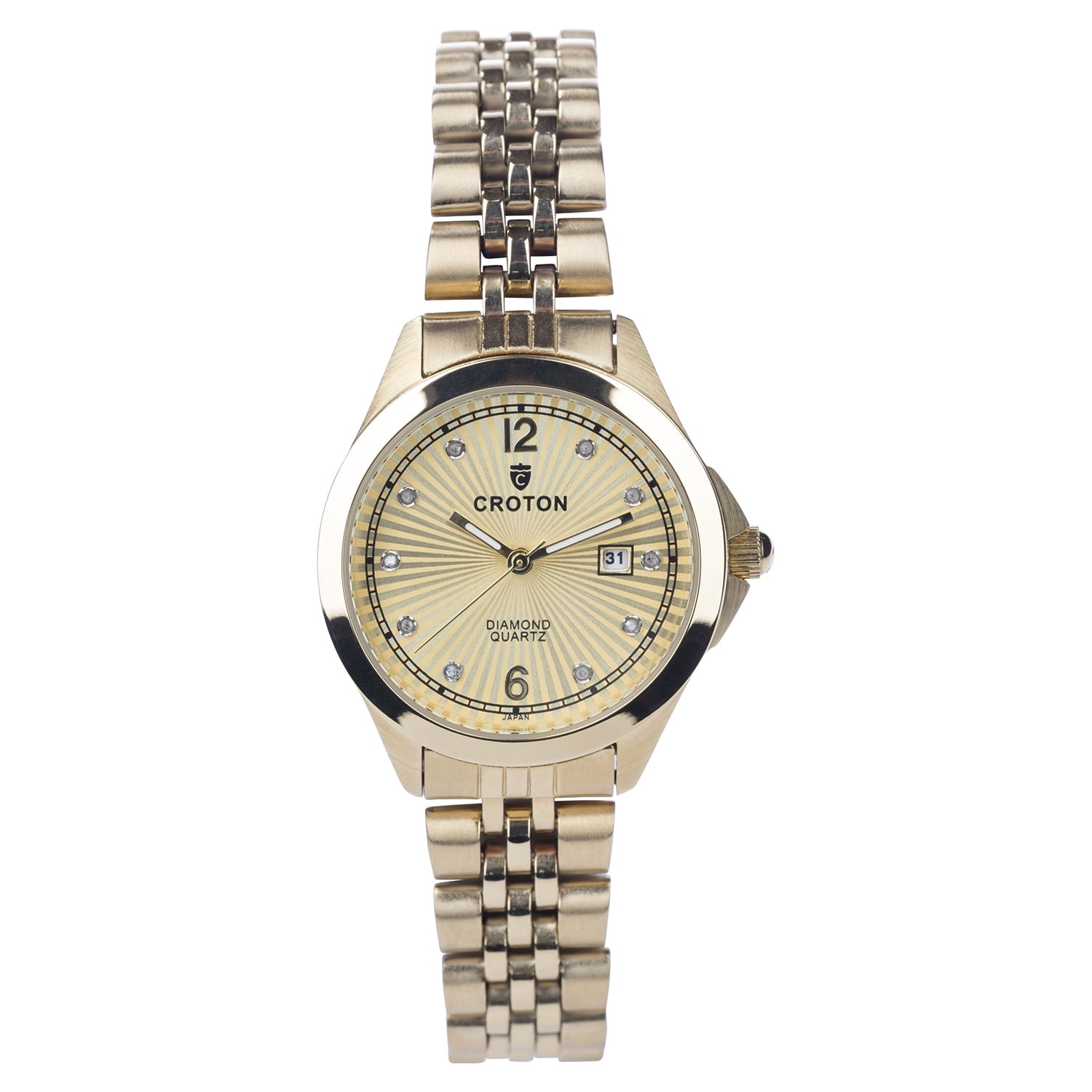 Ladies Goldtone Diamond Bracelet Watch with Goldtone Dial
