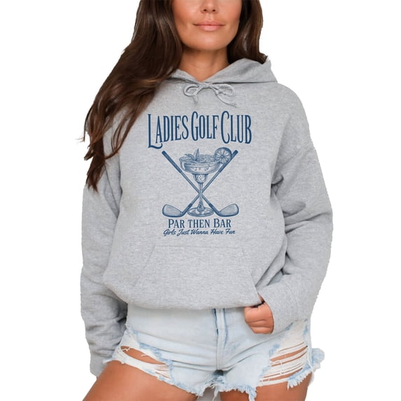 Ladies Golf Club Par Then Bar Hoodie for Women Cute Golfer Golf Pullover Sweatshirt, Gray Hoodie, XL