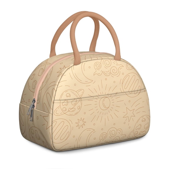 Ladies Gothic Constellation Lunch Box - Starry Night Design with Zipper Closure & Adjustable Strap, Insulated Reusable Leakproof Cooler for Work