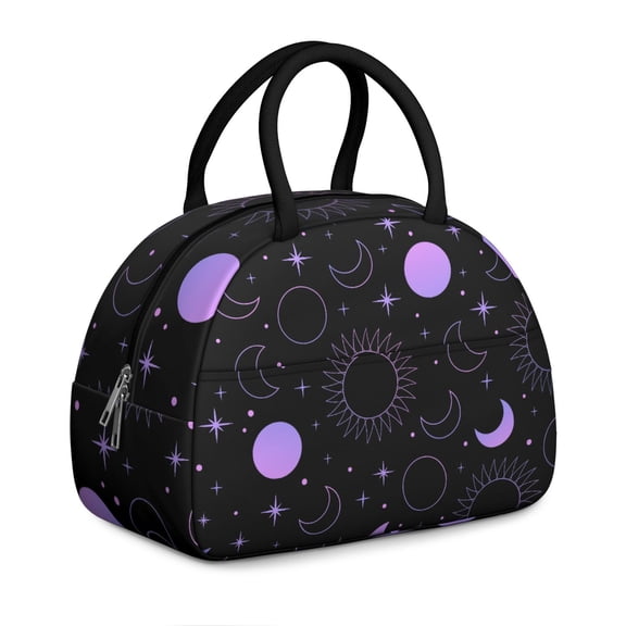 Ladies Gothic Constellation Lunch Box - Starry Night Design with Zipper Closure & Adjustable Strap, Insulated Reusable Leakproof Cooler for Work