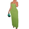 thumbnail image 1 of Women’s Green Halter Neck Maxi Dress – Backless Bodycon Summer Party Dress, Elegant Sleeveless Beach Gown, 1 of 6