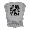 thumbnail image 1 of Ladies Groovy Errrybody At The Party Gettin' Tipsy Womens Cute Fun Short Sleeve T-Shirt-Athletic Grey-Medium, 1 of 4
