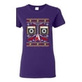 thumbnail image 1 of Ladies Guitar Rock n' Roll Music Face Ugly Christmas Funny DT T-Shirt Tee, 1 of 2