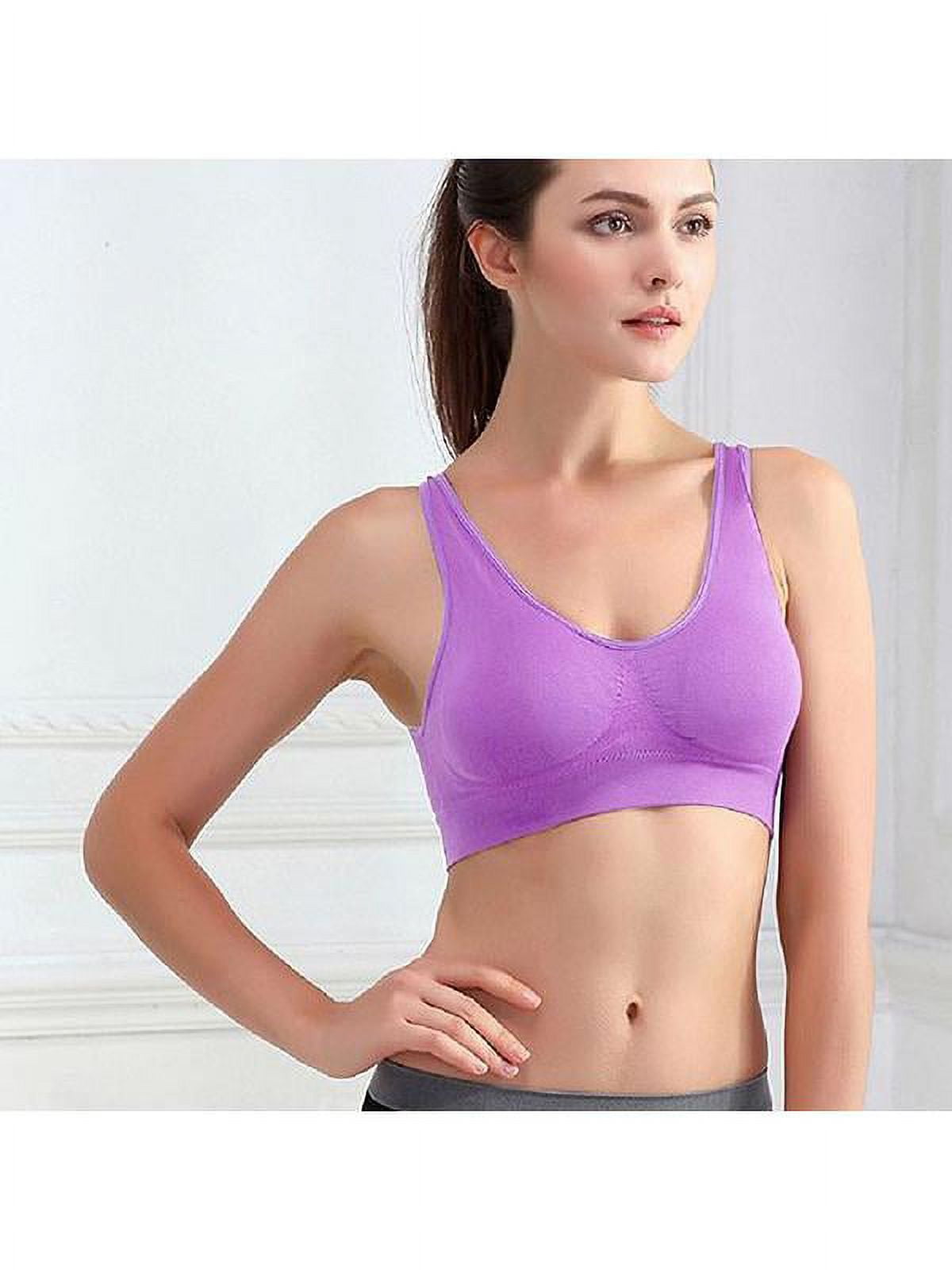 Women Vest Tank Cropped Tops Sexy Yoga Padded Bras Gym Sports Bra Random  Color