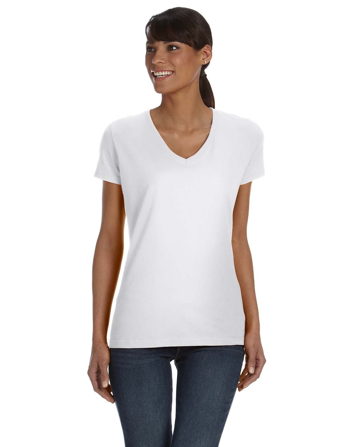 Ladies' HD Cotton™ V-Neck T-Shirt - Walmart.com