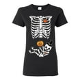 thumbnail image 1 of Ladies Halloween Skeleton Witch Pumpkin (not maternity) Costume Funny DT T-Shirt Tee, 1 of 2