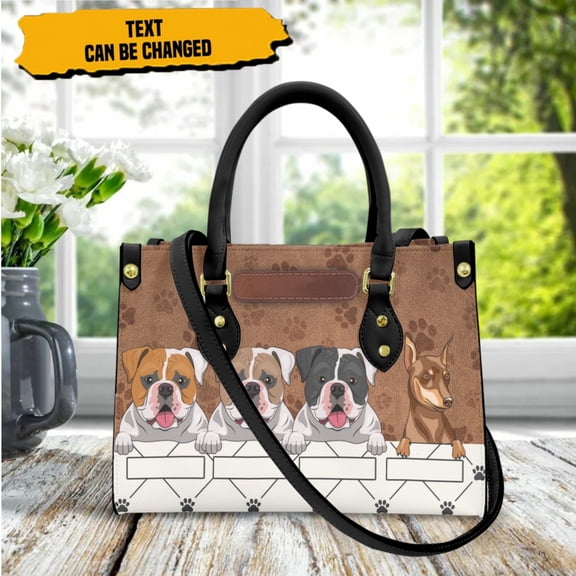 Ladies Handbag American Bulldog Dog Paw Design Printed Messenger Bag Travel Portable Shoulder Underarm Bag Totes Gift