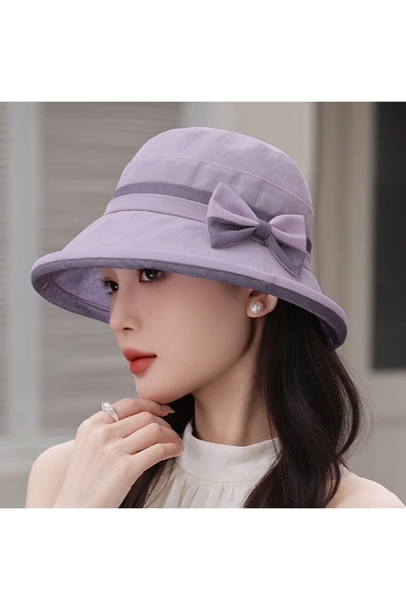 Ladies Hat Bridal Wedding Tea Party Sun Hat Ladies Outdoor Elegant Temperament Sun Hat Lightweight Breathable Sun Hat Summer New Two Color Bow Elegant Sun Shade Hat French Style Women Hat Valentines