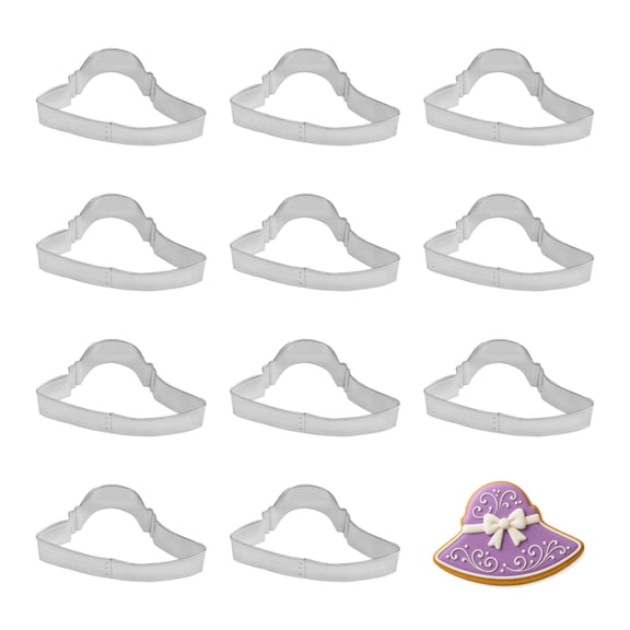 Ladies Hat Dozen Cookie Cutters 3.5 inches/each O1023-W12 - The Cookie Cutter Shop - Tin Plate Steel