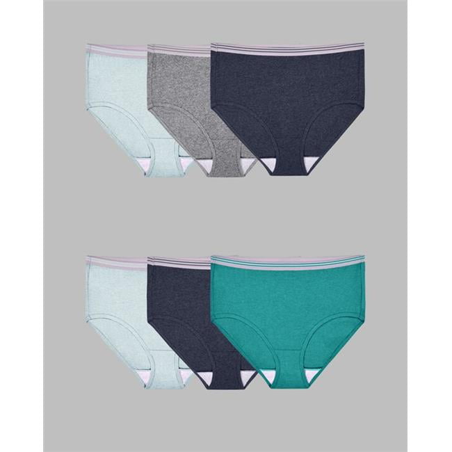 Ladies Heather Panty Briefs, Assorted Color - Size 10 - Pack of 6 