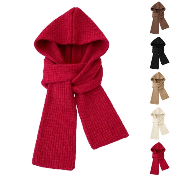 Ladies' High End Korean Style Autumn Winter Scarf Versatile Shawl Hoodie for Seasonal Fashion