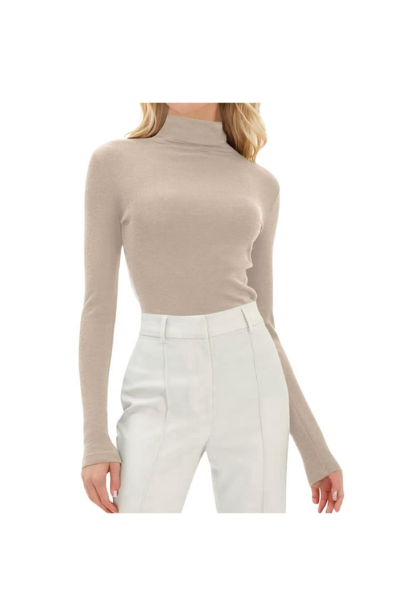 Ladies High Neck Slim Fit Thermal Underwear Top Long Sleeve Base Layer For Warmth And All Day Comfort In Cold Weather