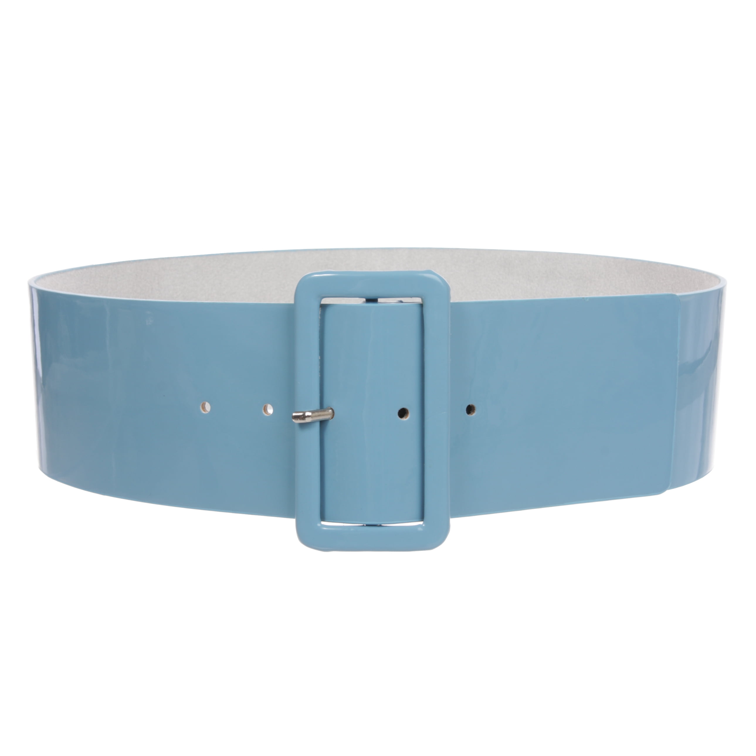 4845 Ladies High Waist Patent Leather Wide Fashion Square Belt, Olive Green Ladies-High-Waist-Patent-  main image 3