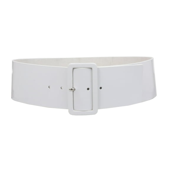 Ladies High Waist Patent Leather Wide Fashion Square Belt