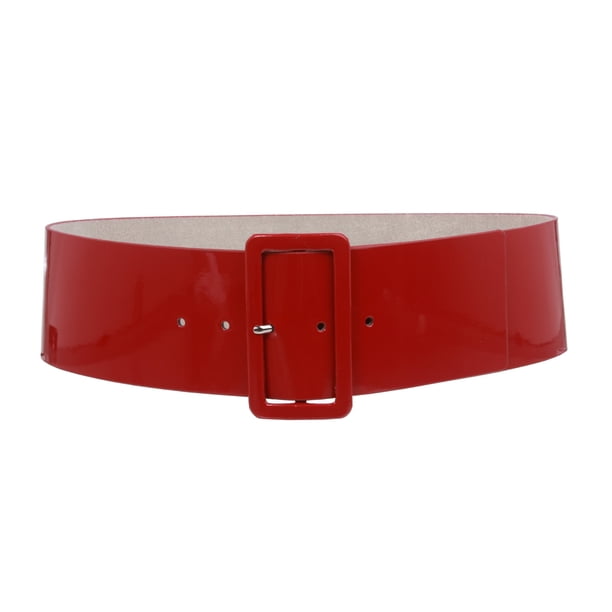 Ladies High Waist Patent Leather Wide Fashion Square Belt  display picture 1