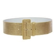 thumbnail image 1 of Ladies High Waist Wide Glitter Fashion Plain Leather Belt, 1 of 3