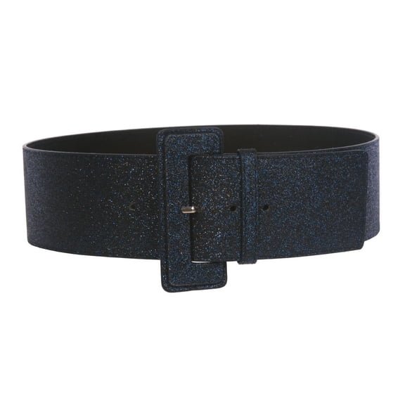 Ladies High Waist Wide Glitter Fashion Plain Leather Belt