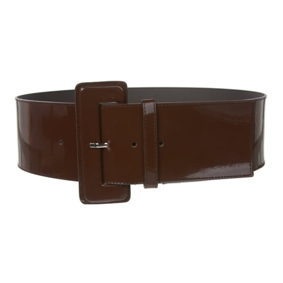 Ladies High Waist Wide Patent Fashion Plain Leather Belt