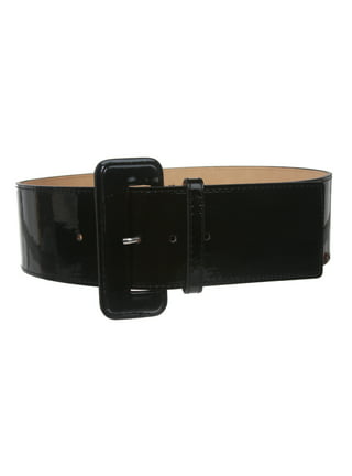 ANNULOYA Wide Patent Leather Belt for Women with Sequin Square Buckle  Grommet Cinch Black Patent Belt Women at  Women’s Clothing store