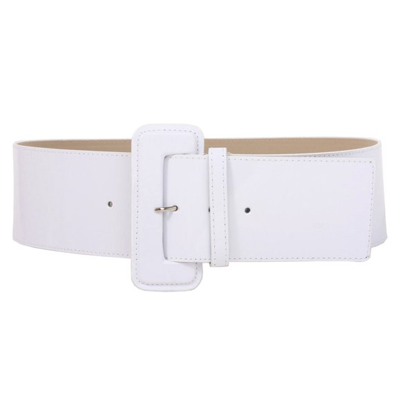 Ladies High Waist Wide Patent Fashion Plain Leather Belt